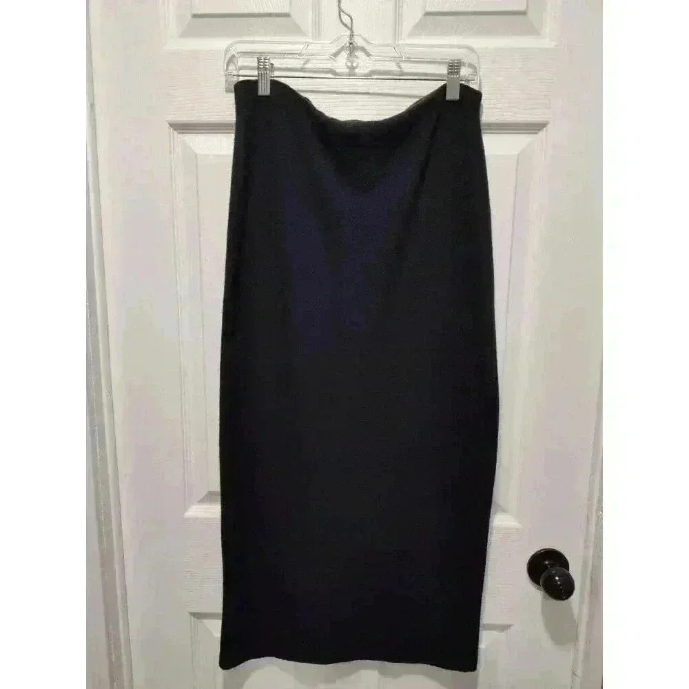 Womens Stark X Black Knit Pull-On Elastic Waist Straight‎ Skirt Size MEDIUM